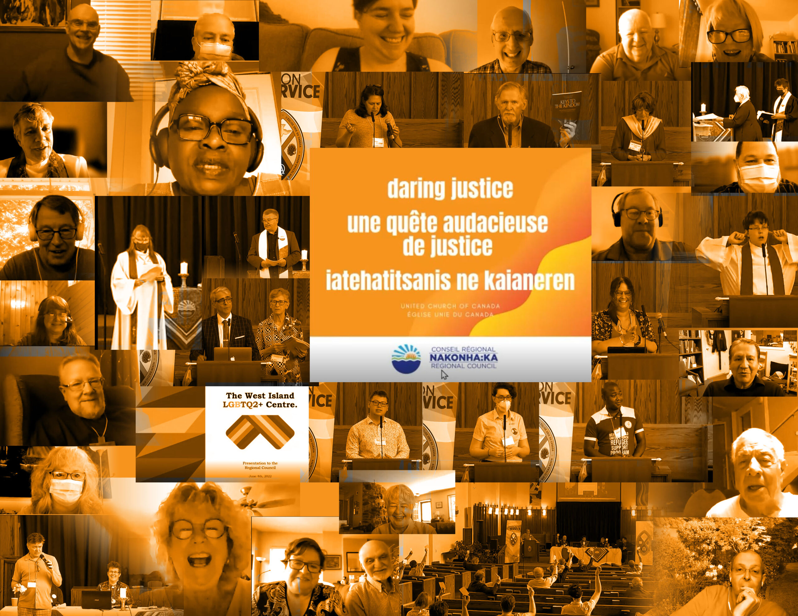 Collage des visages et evenements du rassemblement du Conseil régional Nakonha:ka - 4 juin 2022