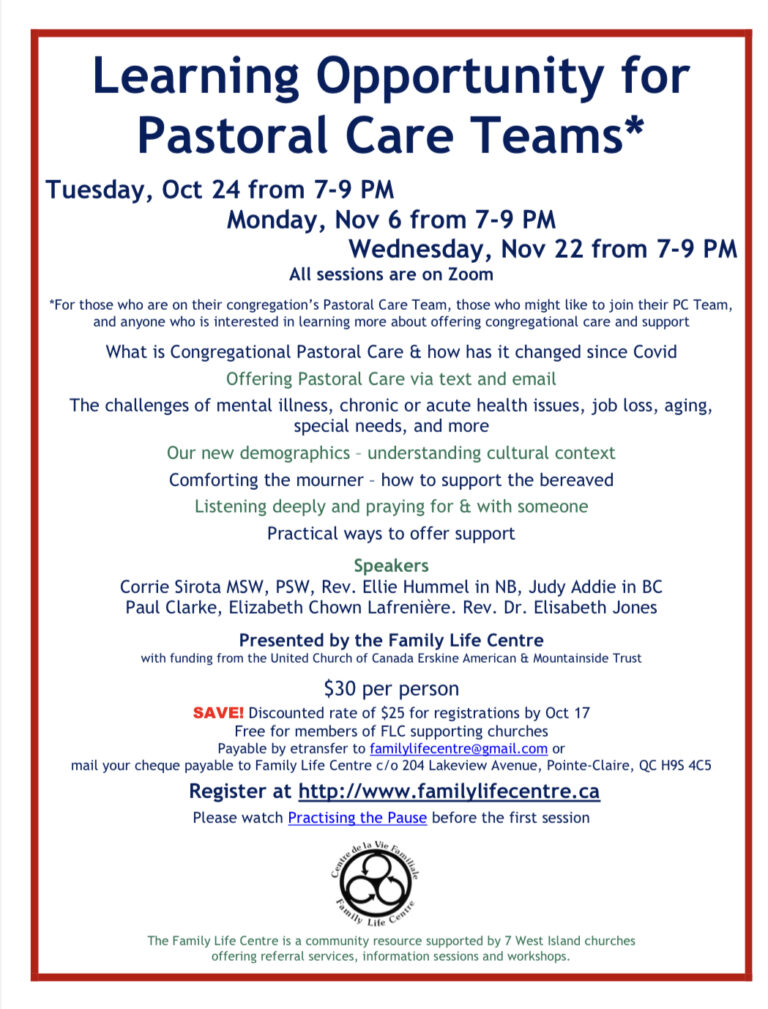 Learning Opportunity for Pastoral Care Teams*
