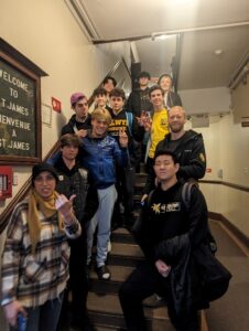 Students from Selwyn House at Montreal City Mission (on staircase)