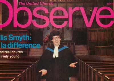 Cover photo of Observer magazine with Phyllis at Dominion Douglas (1977)